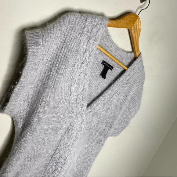 Elena Solano Gray Angora Rabbit Hair Lambswool Knit Tunic Sweater Size Small - Picture 2 of 7